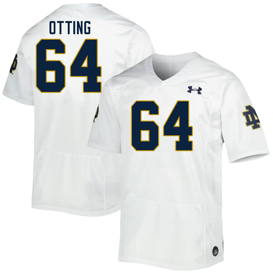 Men #64 Joe Otting Notre Dame Fighting Irish College Football Jerseys Stitched Sale-White